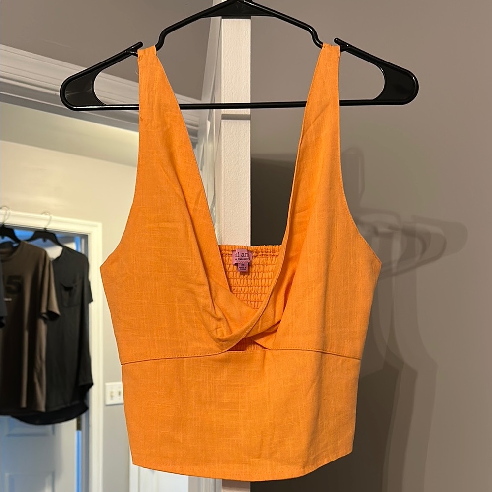 Orange Twist Crop Top